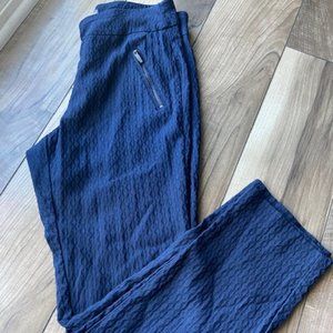 Van Heusen Textured Navy Blue Stretch Dress Pants